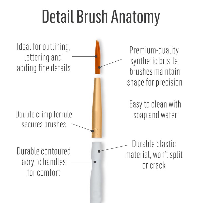 Plaid Detail Round Brush Set, 44278 (10-Piece),Black - Image 3